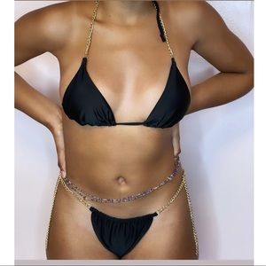 Black two piece swimsuit